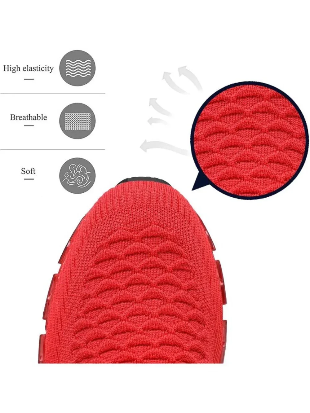 Men's Red Comfort Non Slip Blade Tennis Athletic Trainer Slip on Sneaker Shoes